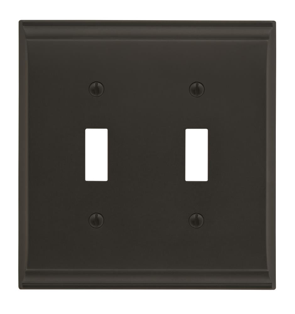 Amerock 2-Gang Standard Toggle Wall Plate, Black Bronze at Lowes.com