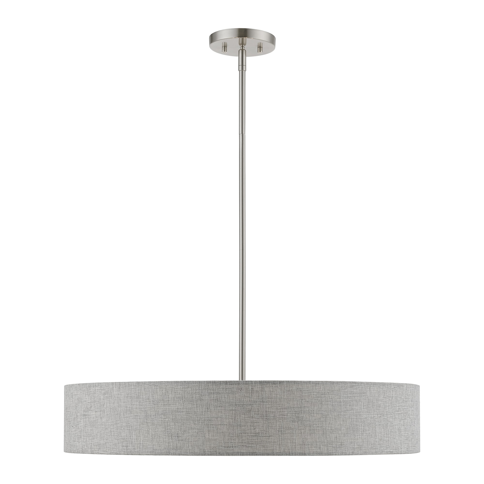Elmhurst 26" Brushed Nickel & Shiny White 5-Light Drum Pendant