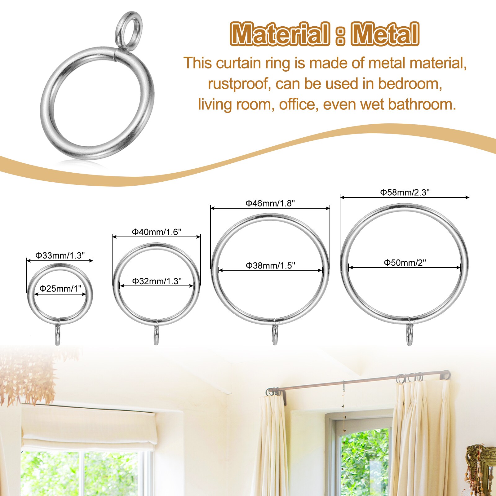 PATIKIL S25093001UX7568 Curtain-Rings - View #4