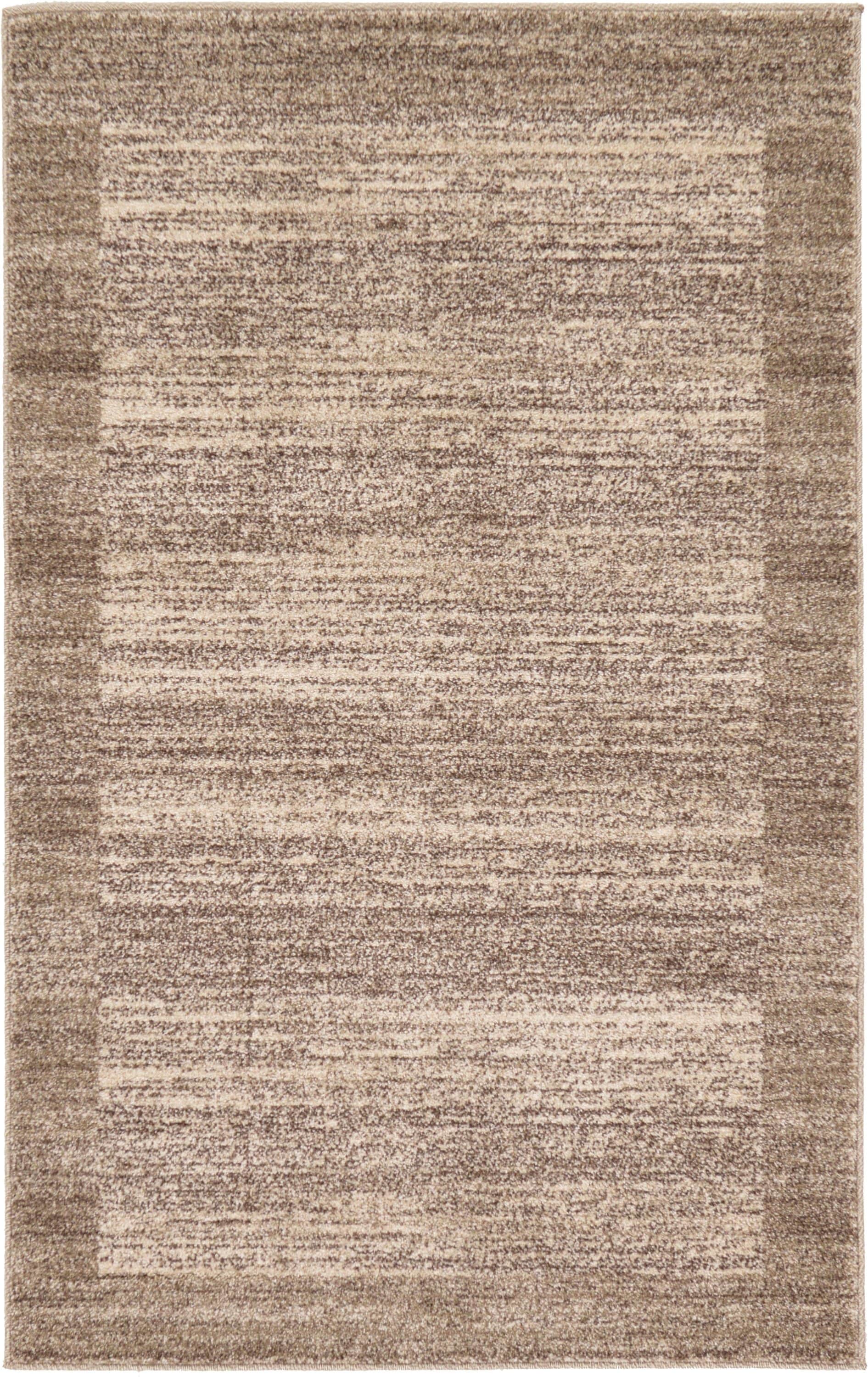 Unique Loom 3129276 Abigail Del Mar 3 x 5 (ft) Loomed Polypropylene Beige/Tan Rectangular Indoor Border Area rug