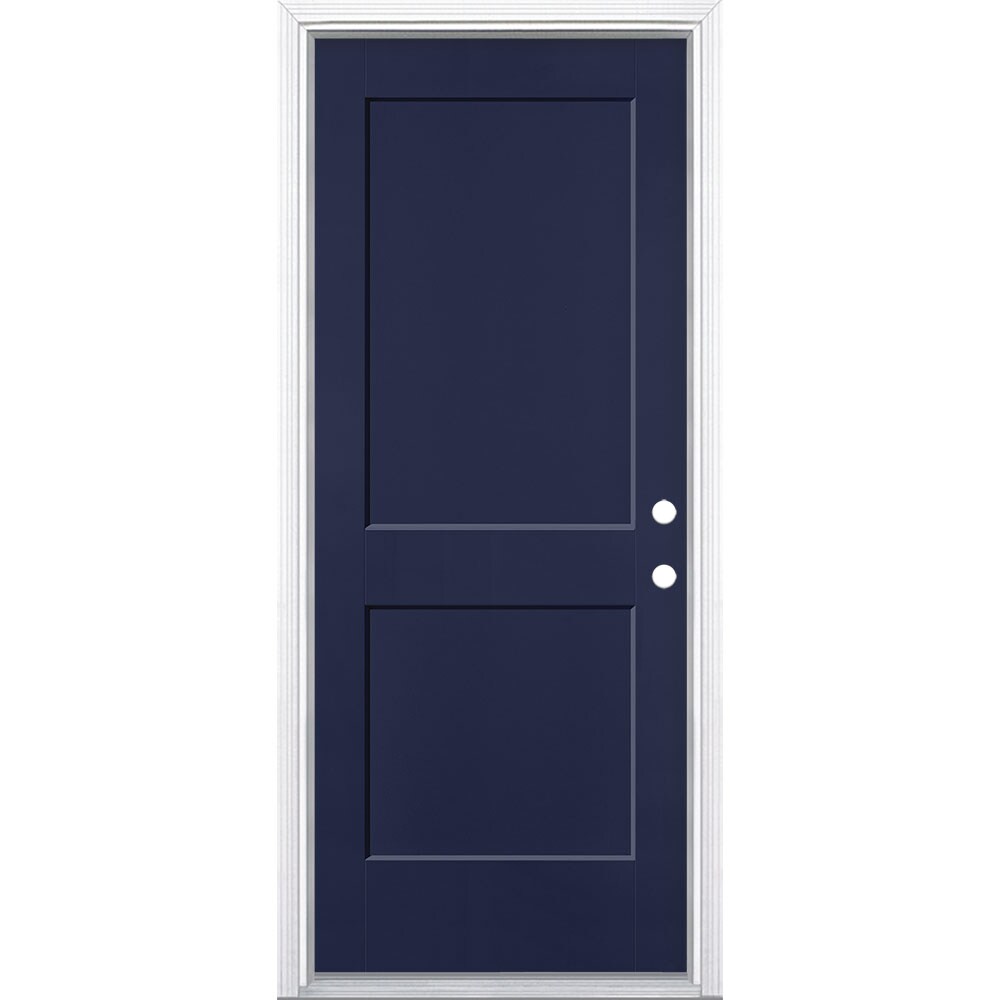 Masonite 5204110 Logan 32-in x 80-in x 4-9/16-in Fiberglass No glass Left-hand inswing Eclipse Painted Prehung Front Door with Brickmould Insulating core