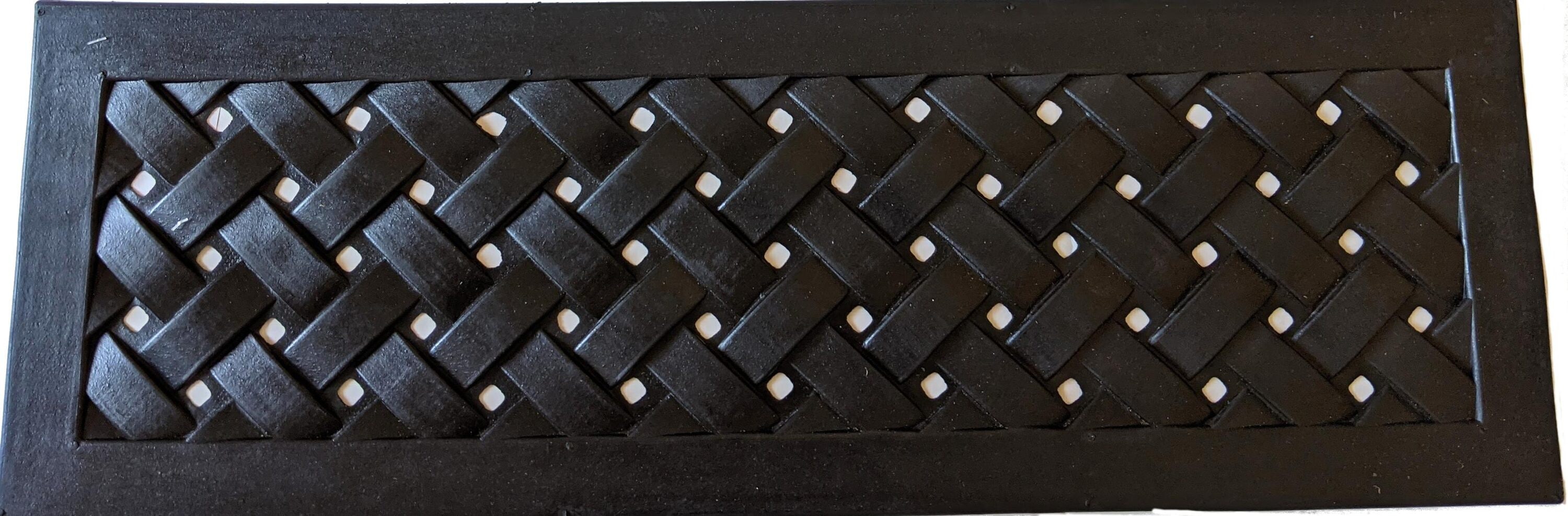 Imports Decor 821RBMSTP Outdoor/Indoor Doormat Rubber Black Rectangular Outdoor Geometric Stair tread rug