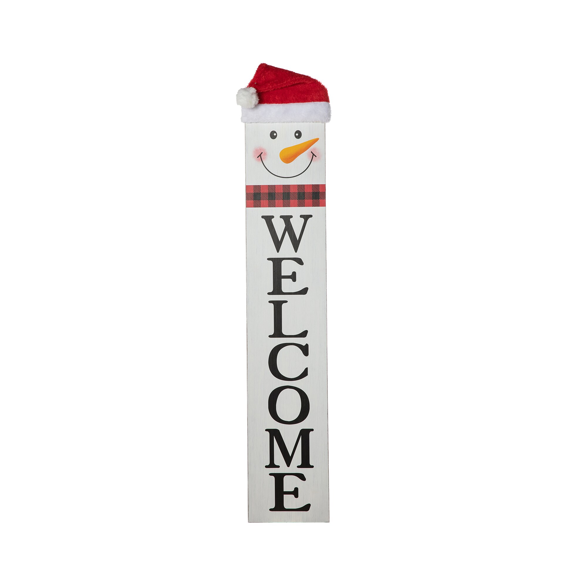 Glitzhome 42.25-in Free Standing Wood Sign Christmas Decor Snowman ...