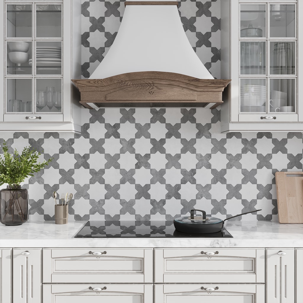 Apollo Tile MOR88GRYCRA Siena Light Grey 6-in x 6-in Matte Ceramic Stone Look Floor and Wall Tile (5.37-sq. ft/ Carton)