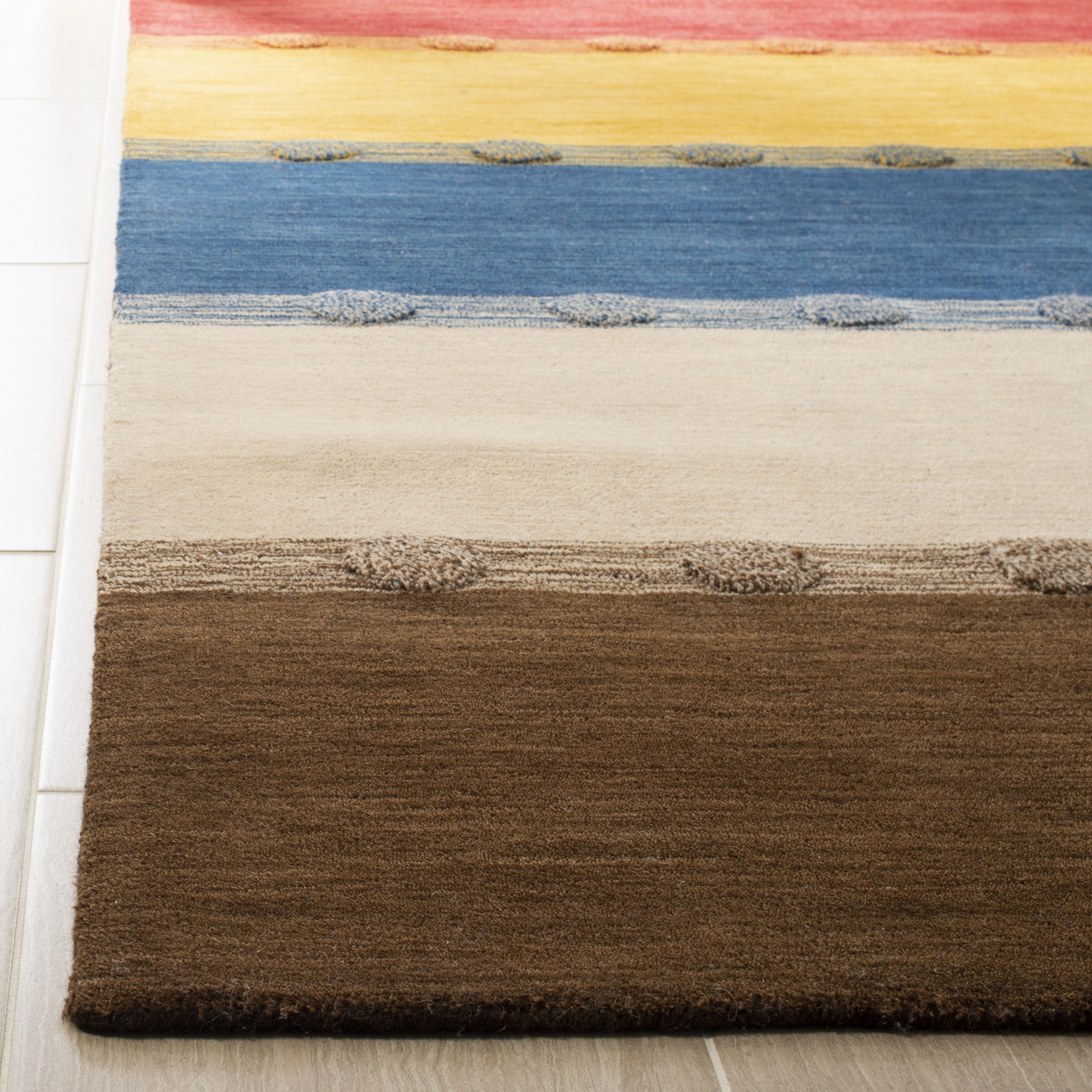 Handmade Multicolor Wool Rectangular Reversible Rug 3x5 Feet