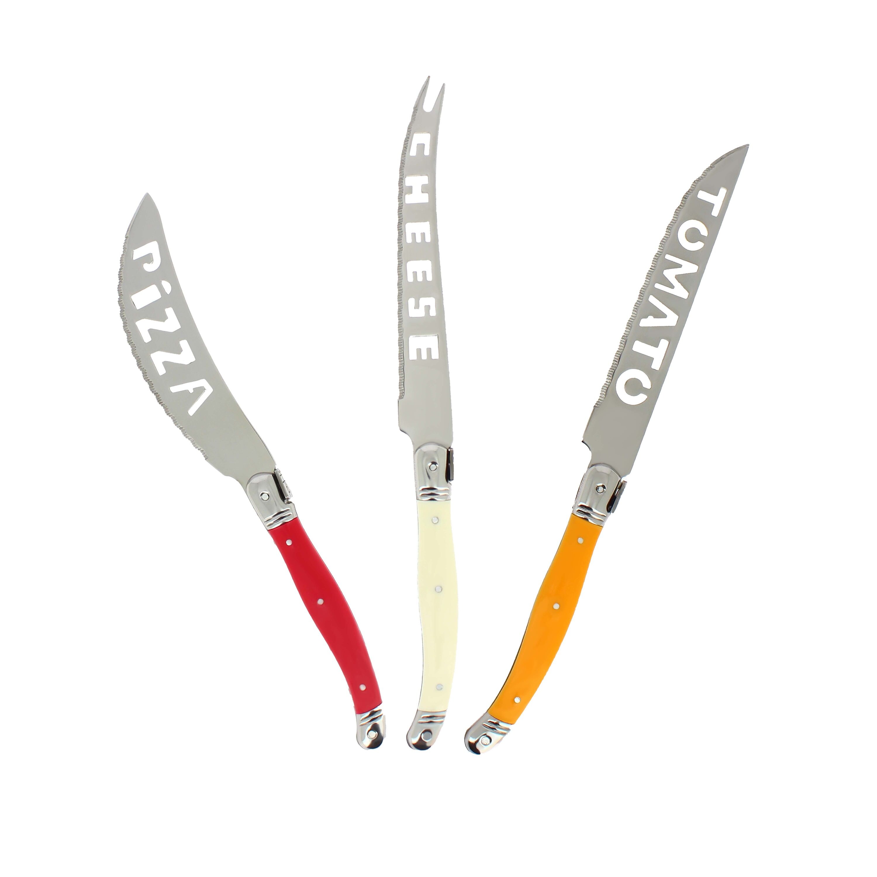 French Home Set of 8 Laguiole Steak Knives, Rainbow Colors - Silver