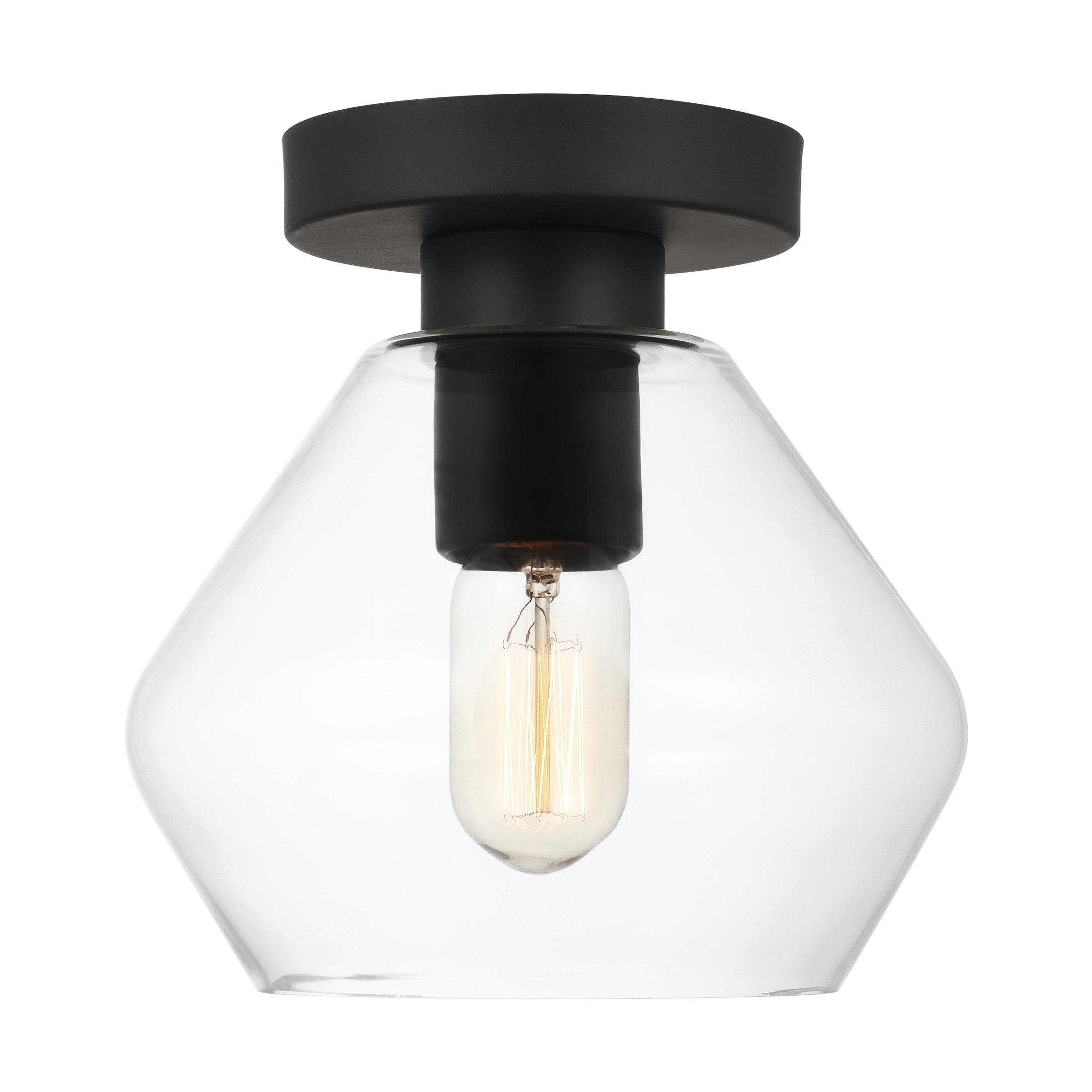 Generation Lighting 7002401-112 Jett 1 -Light 8-in Matte Black Flush Mount Light