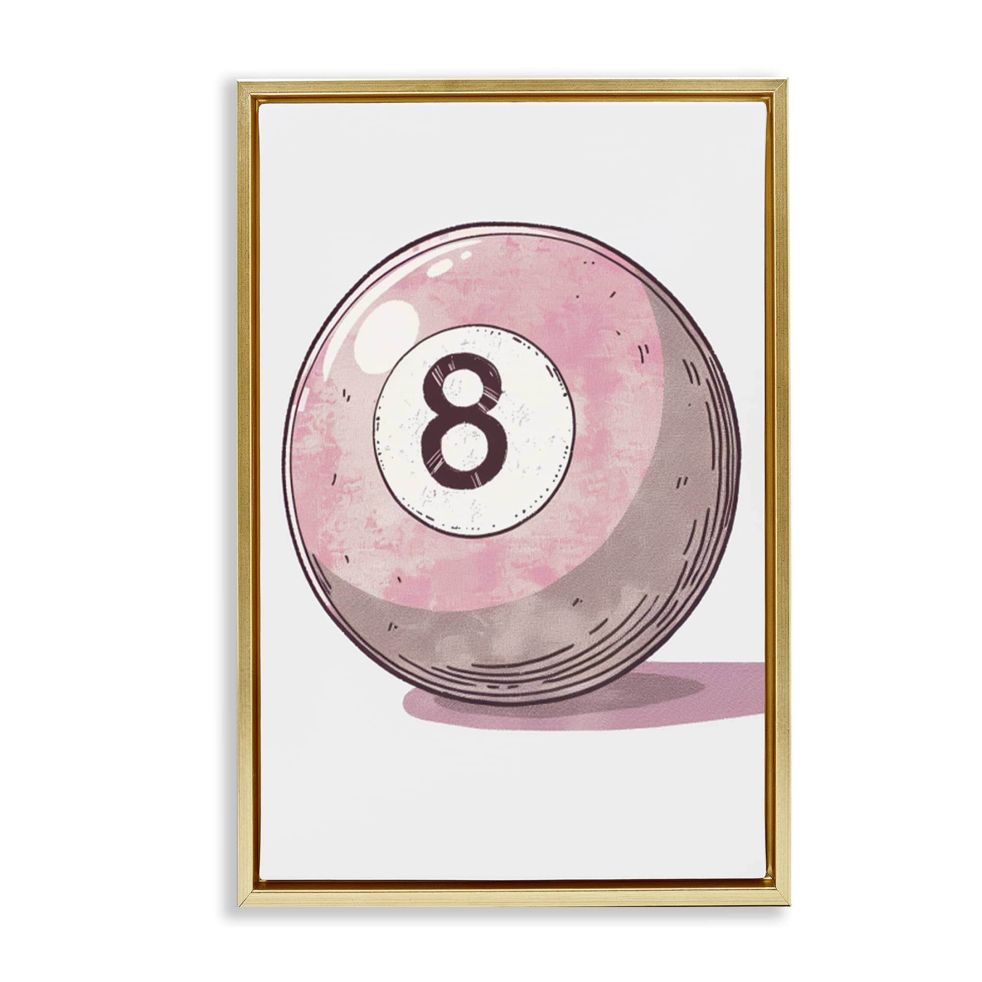 Stupell Industries BT-664-FFG-16X24 Pastel Eight Ball Floating Frame design by LSR Design Studio