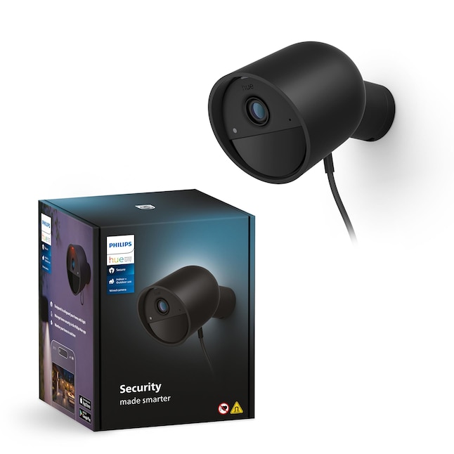 Philips Hue Security Indoor/Outdoor 1-Camera 1080P Plug-in Bullet Security  Camera System in the Security Cameras department at