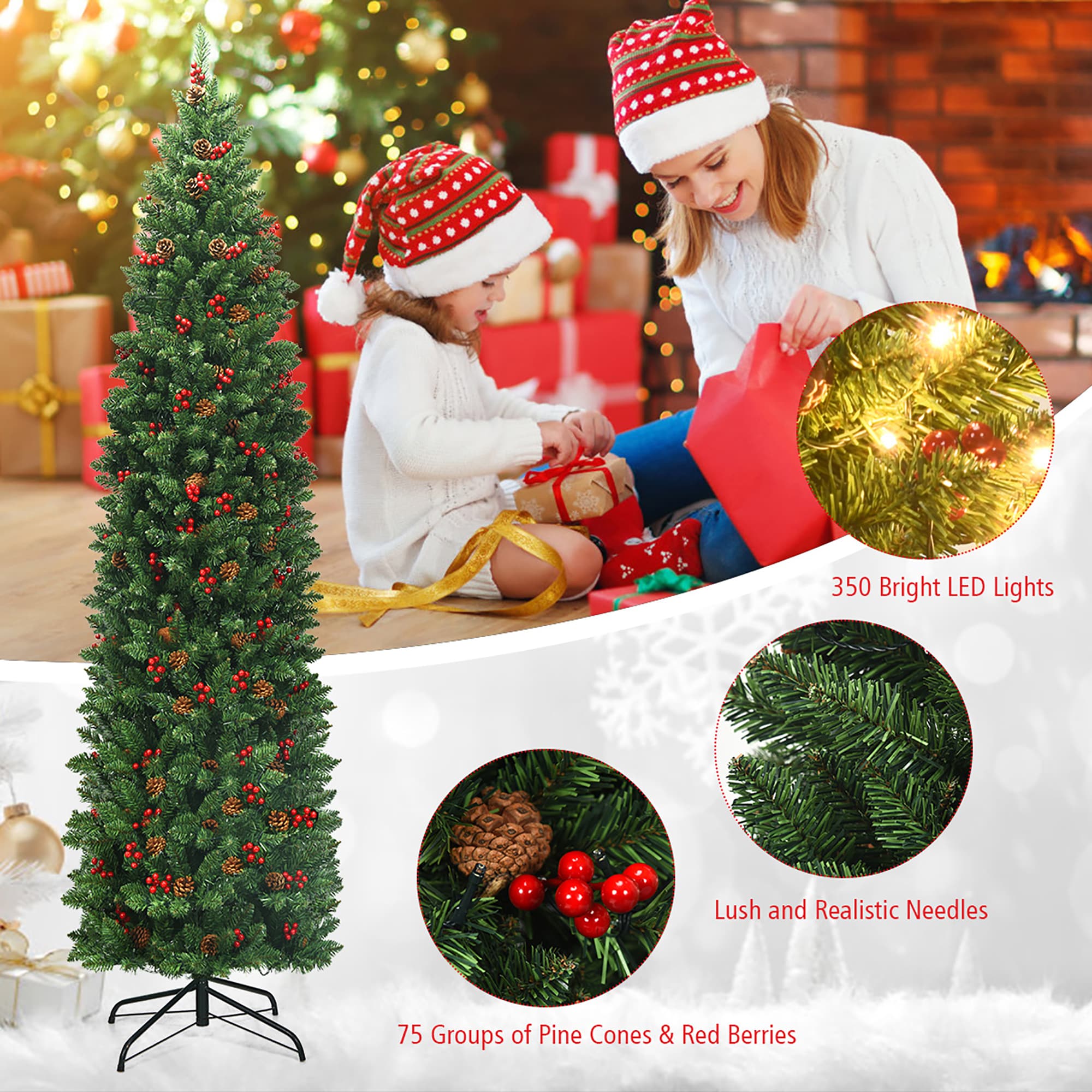 Costway CM22855US Artificial-Christmas-Trees - View #3