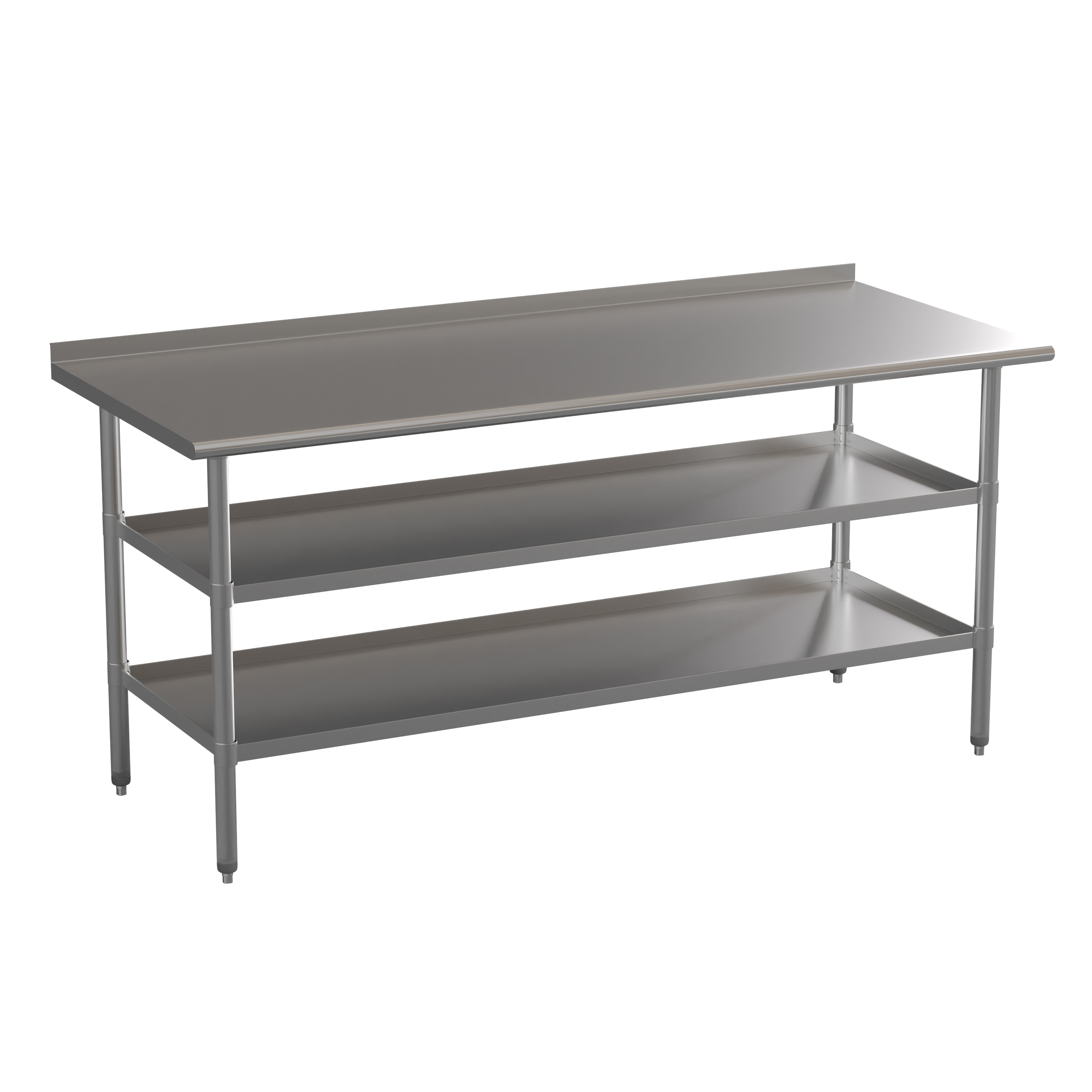 Emma + Oliver - NSF Certified Stainless Steel 18 Gauge Work Table with 1.5-in Backsplash and Unde...