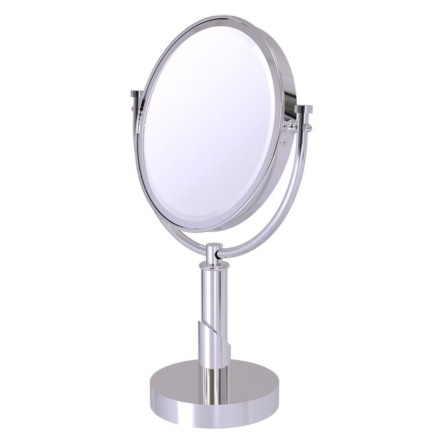 Allied Brass Tribecca 8-in x 15-in Polished Brass Double-Sided Magnifying Countertop Vanity Mirror Allied Brass Tribecca 8-in x 15-in Polished Brass Double-Sided Magnifying Countertop Vanity Mirror