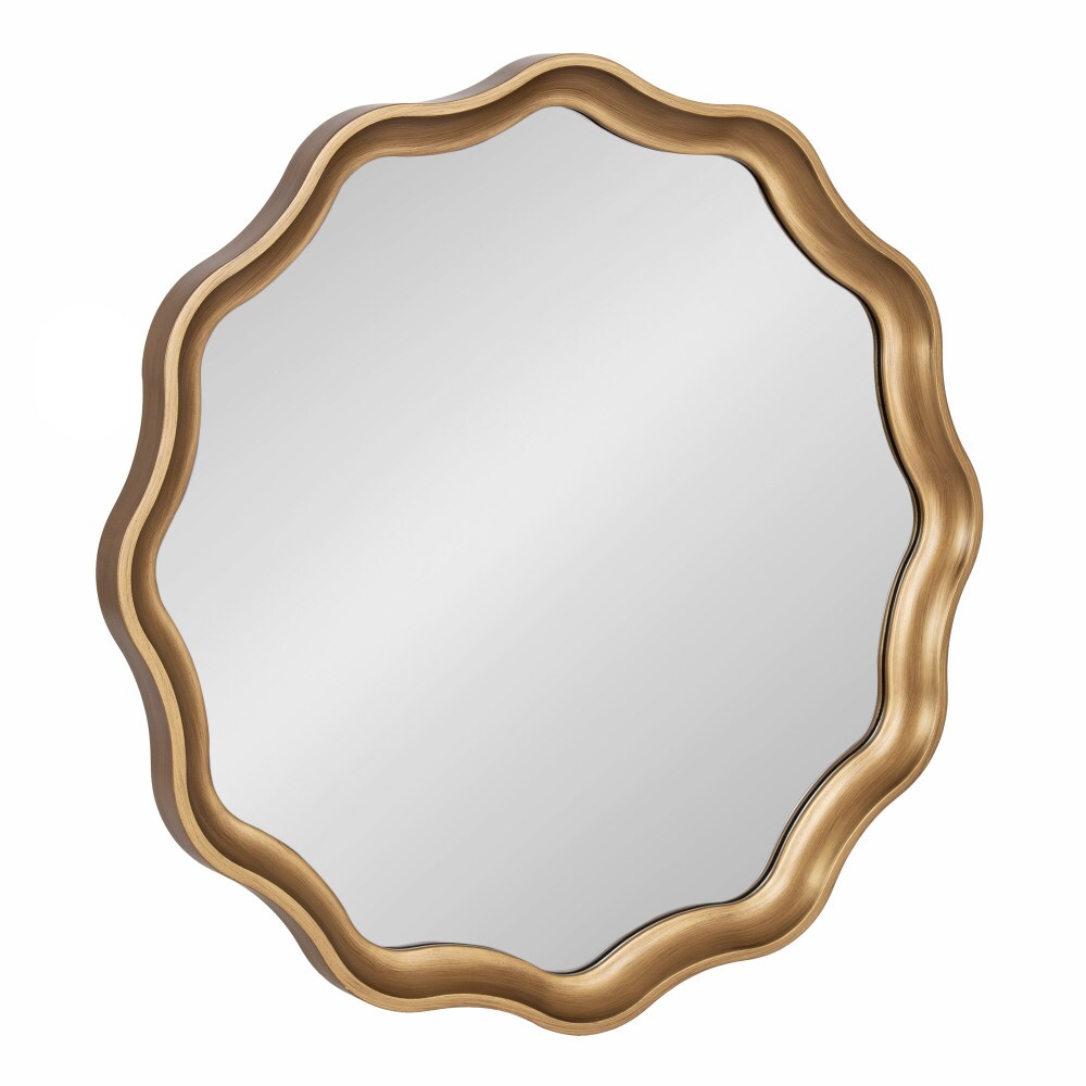 Kate and Laurel 27.99-in W x 27.99-in H Round Gold Framed Wall Mirror