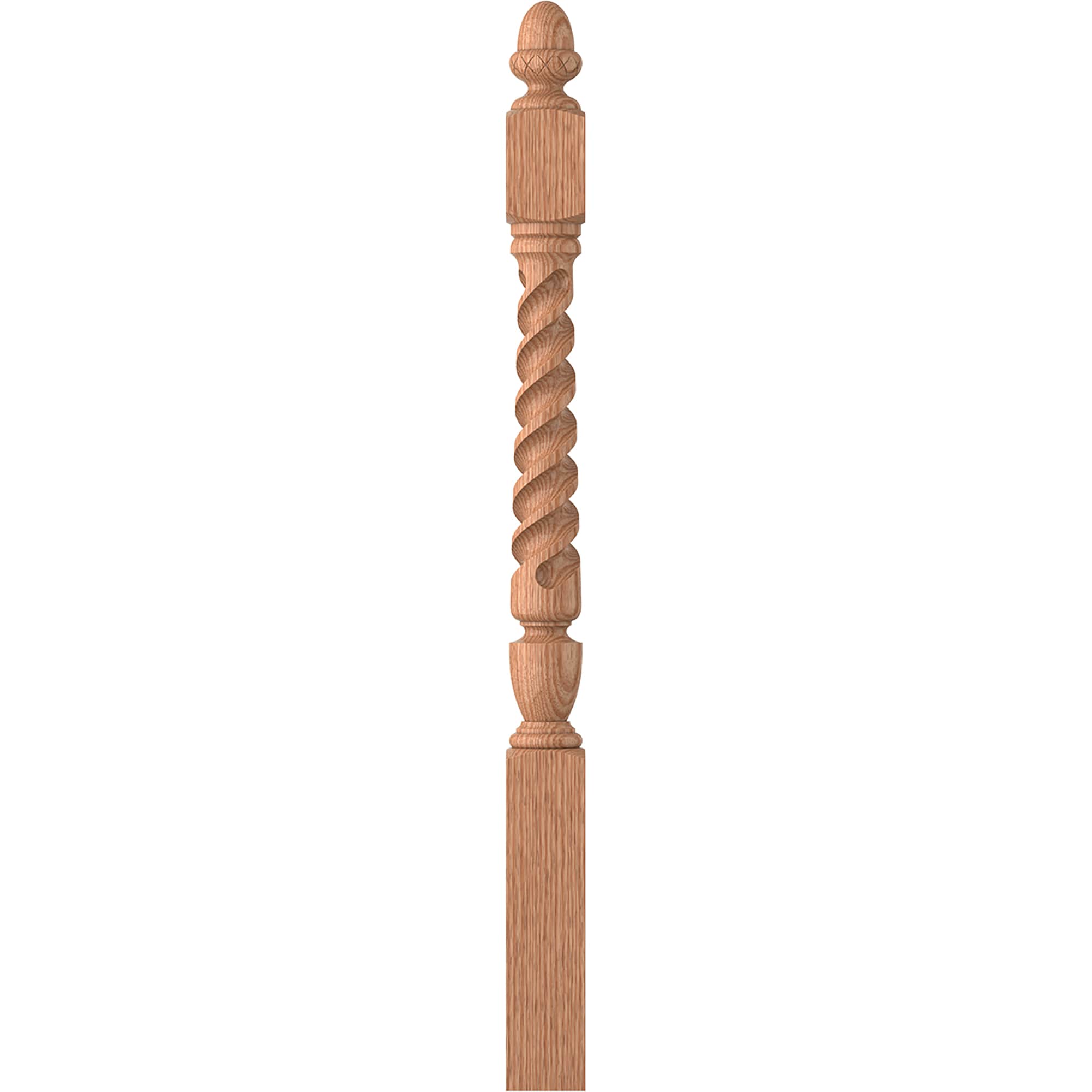 L.J. Smith Stair Systems LJT-3040-O Regent 3.5-in x 47.75-in Unfinished Red oak Starting Stair Newel Post