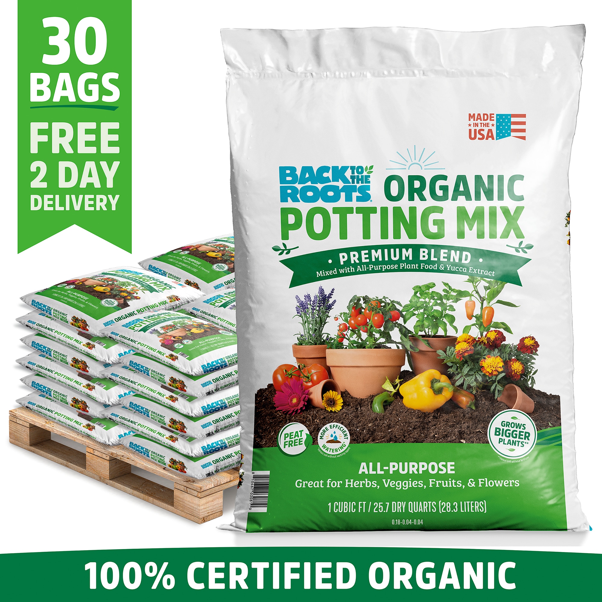 Back to the Roots 30-cu ft All-purpose Organic Potting Soil Mix