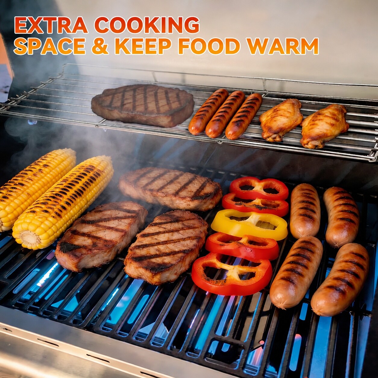 JVFCXXV LJV0711C115 Gas-Grill-Cookgrates-Warmracks - View #6