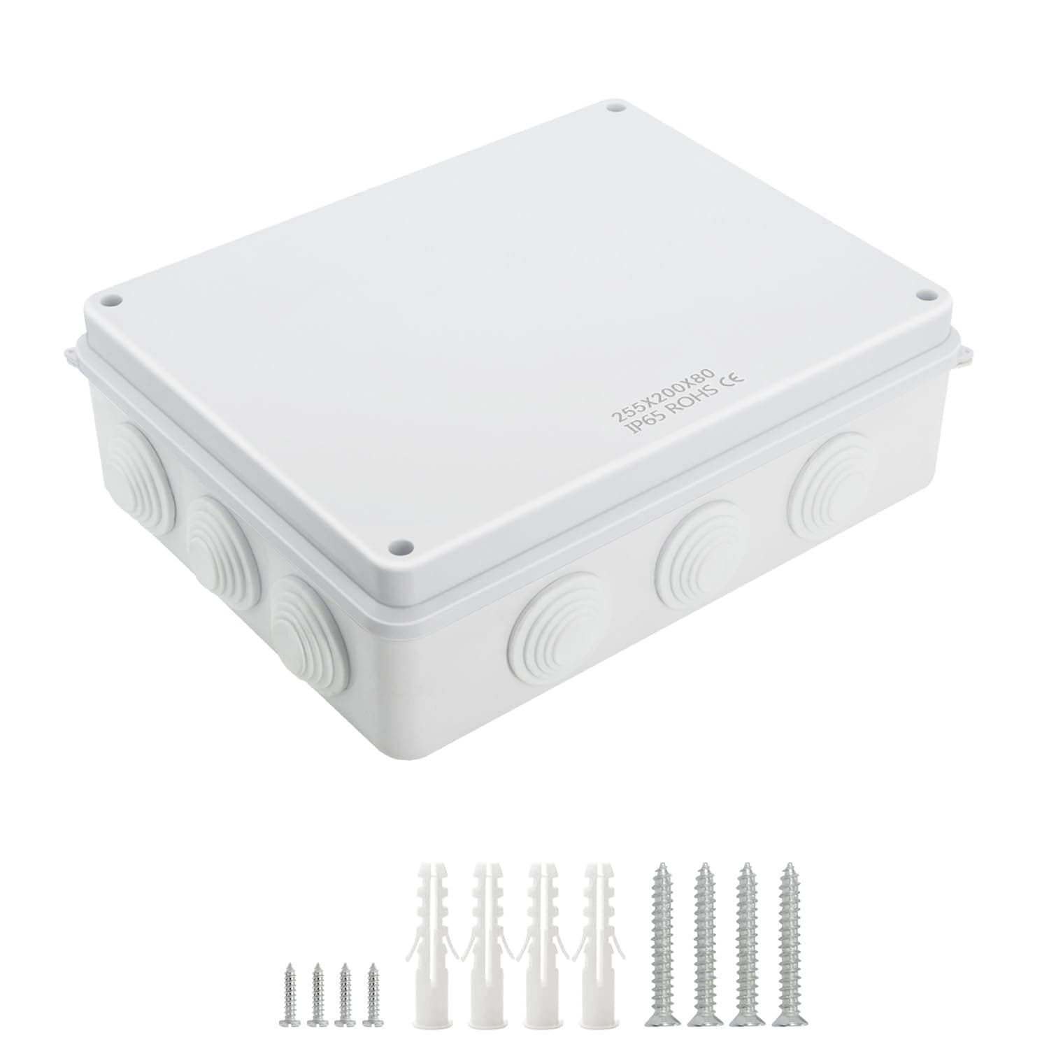 Misopily  Junction Box ABS Plastic IP65 Waterproof Dustproof Electrical Enclosure Outdoor Indoor Project Box 10 x 7.9 x 3.1 inch