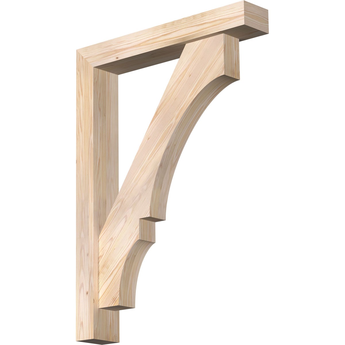 Ekena Millwork 1462160 Balboa block smooth bracket with offset brace 5-1/2-in x 32-in x 44-in Douglas fir Brown Wood Standard bracket