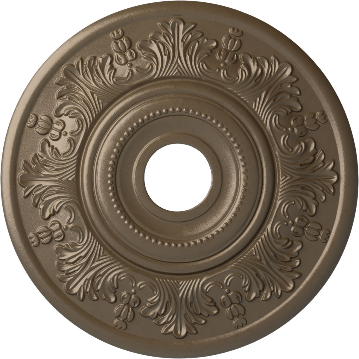 Ekena Millwork CM20VIWSS Vienna 20-in W x 20-in L Painted Warm Silver Polyurethane Whole Ceiling Medallion