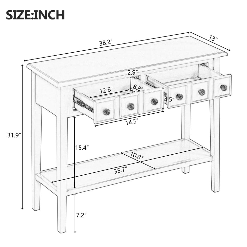 Coolbibila ABRAM-CONSOLE-NAVY Console-Sofa-Tables - View #3