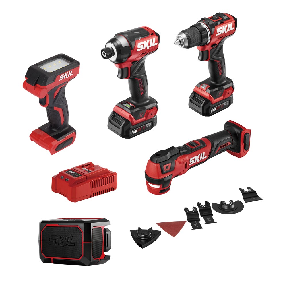 SKIL PWR CORE 12volt 5Tool Brushless Power Tool Combo Kit (2