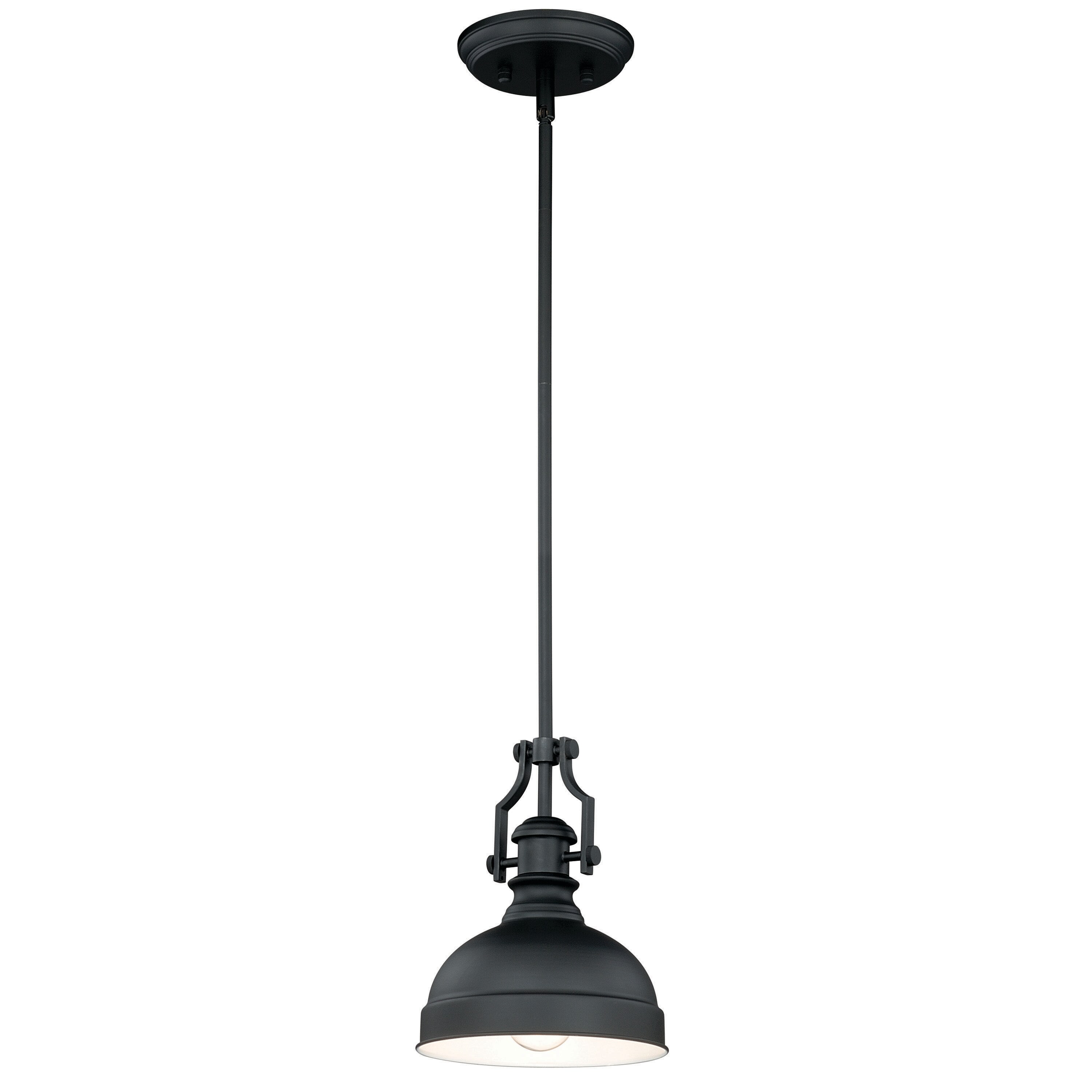 Mini Farmhouse Incandescent Glass Pendant in Oil Rubbed Bronze