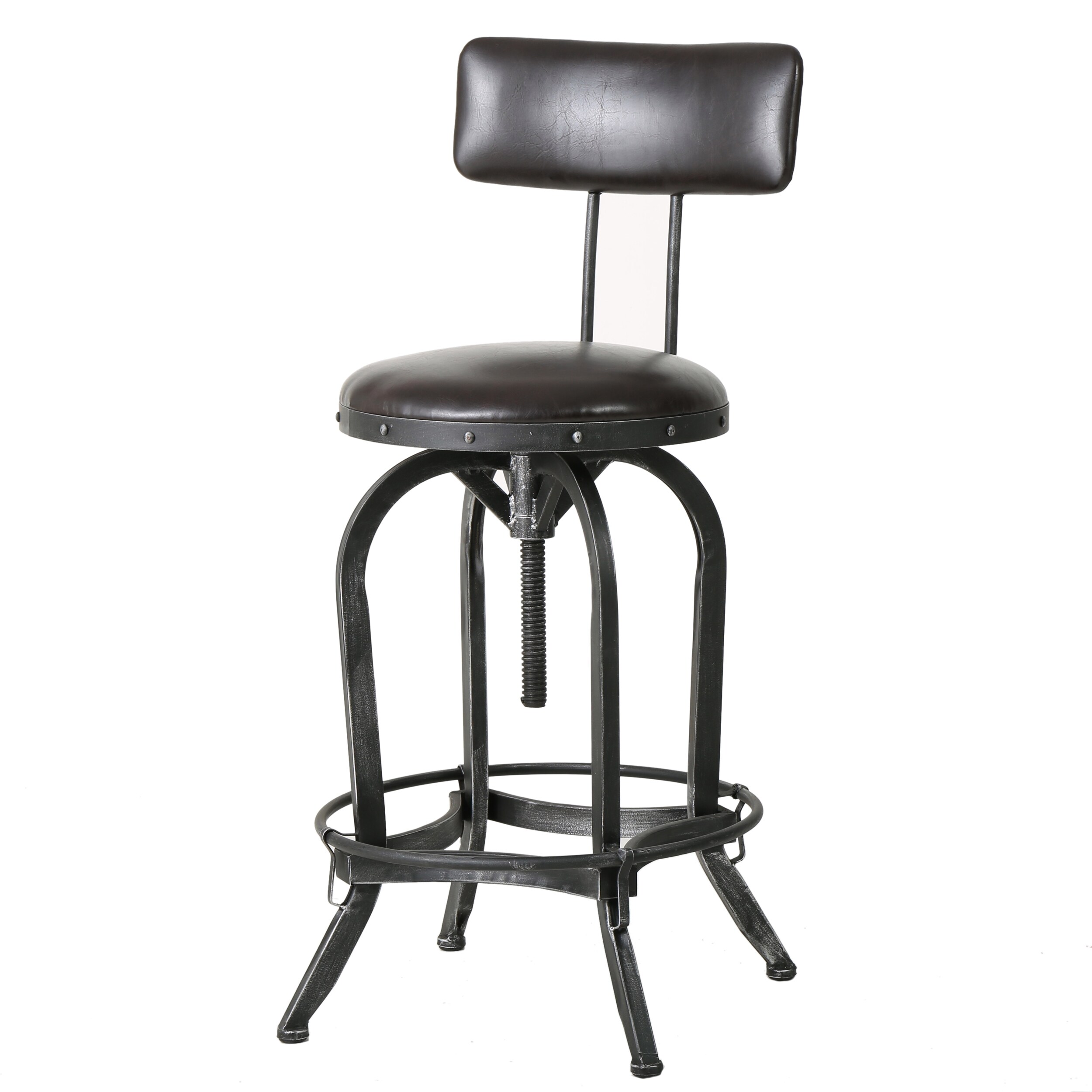 industrial leather bar stools with backs