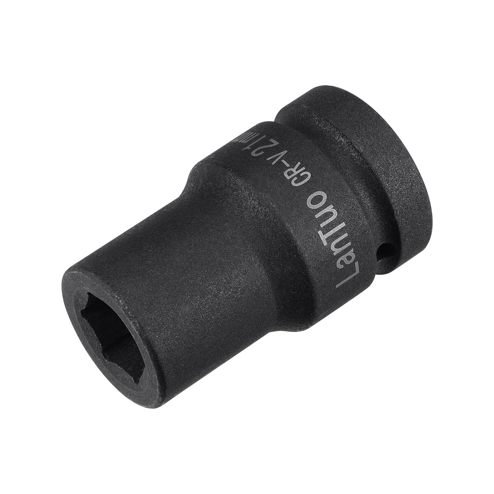 Unique Bargains 1 Inch Drive by 21mm 6-Point Impact Socket CR-V Steel 80mm Length Standard Metric Sizes