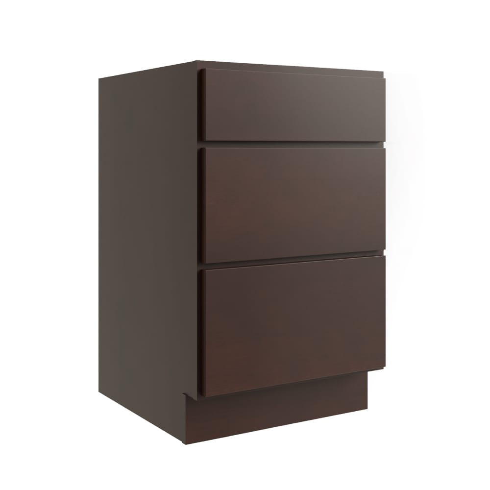 RELIABILT L11-DB18 Parkstone 18-in W x 34.5-in H x 24-in D Espresso 3 -Drawers Drawer Base Fully assembled Plywood Cabinet (Flat Panel