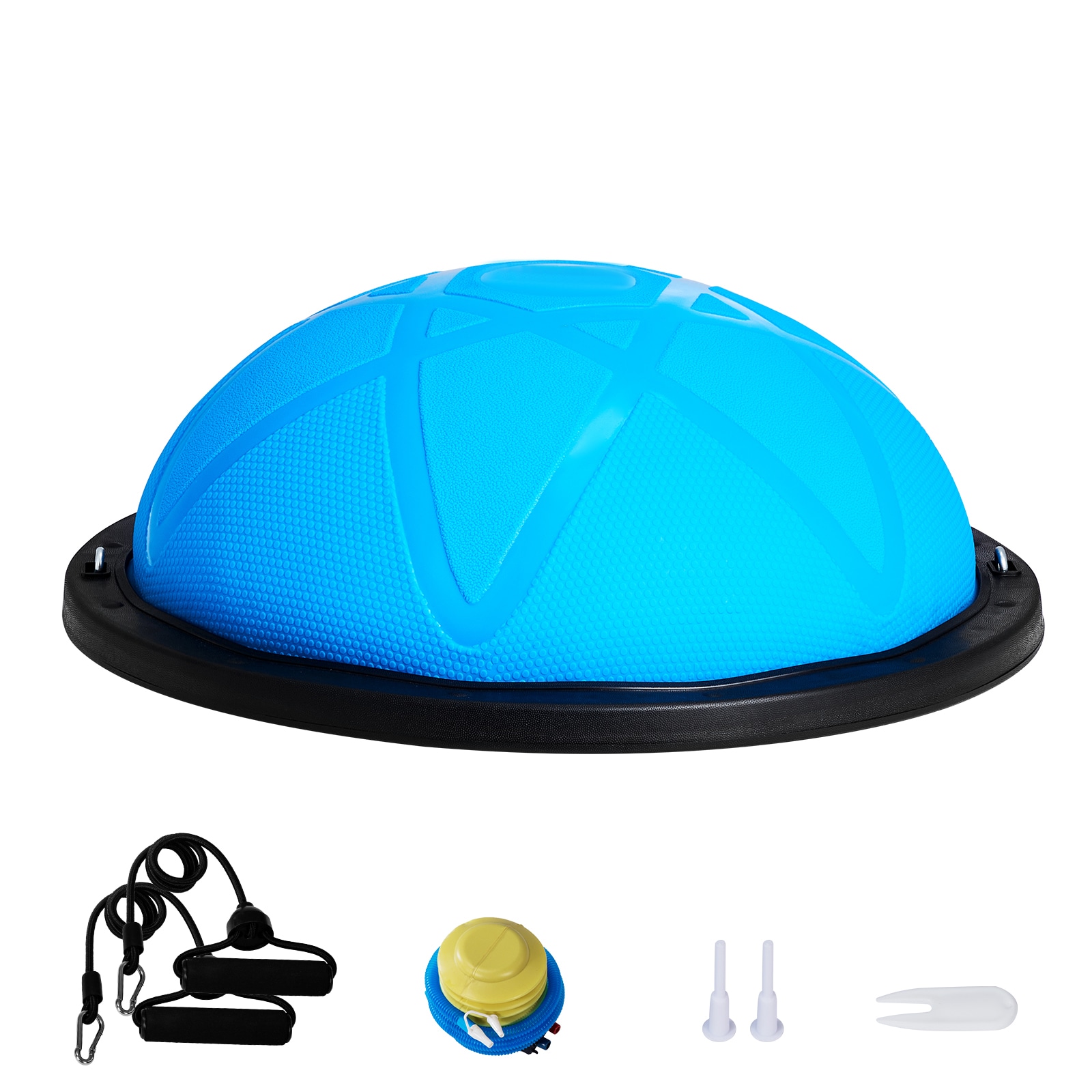 GIVIMO Half Exercise Ball Trainer 23-in Balance Ball Trainer 660-lb Capacity Stability Ball with Resistance Bands and Pump for Home Gym Core and Full Body Workouts