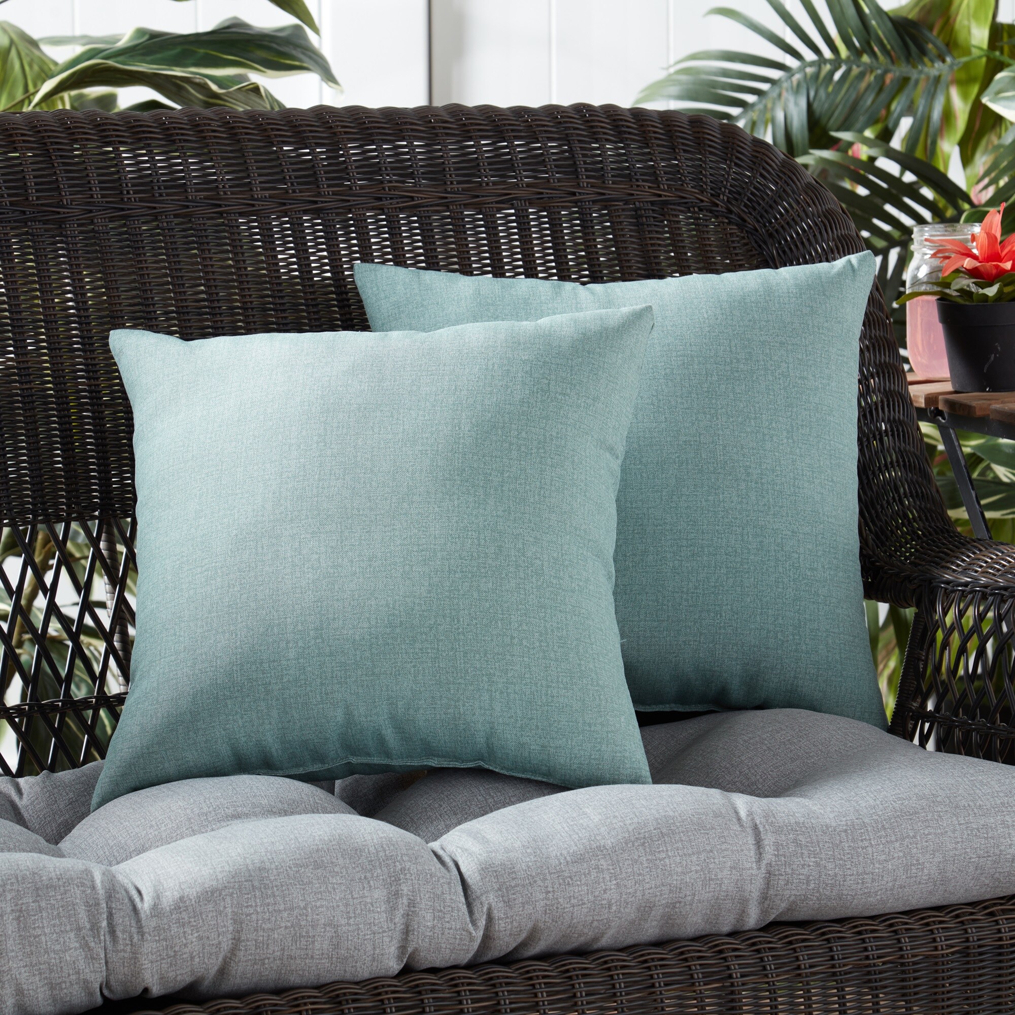 Greendale Home Fashions OC4803S2-SEAGLASS Outdoor-Accent-Pillows - View #5