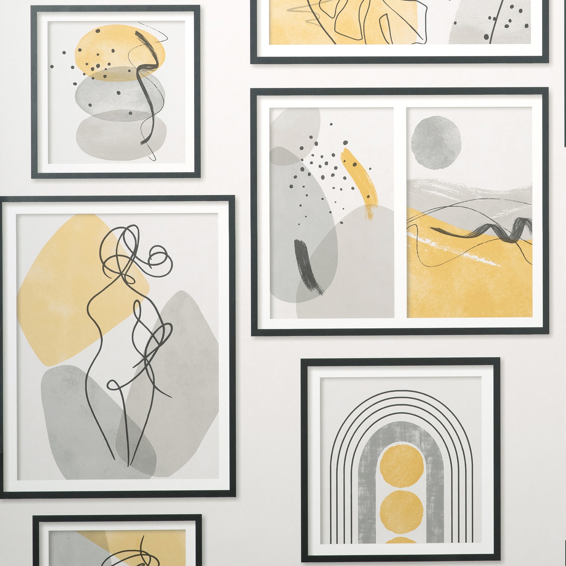 Fine Decor M1712 Medley 56.4-Sq. Feet Grey Paper Abstract Unpasted Wallpaper