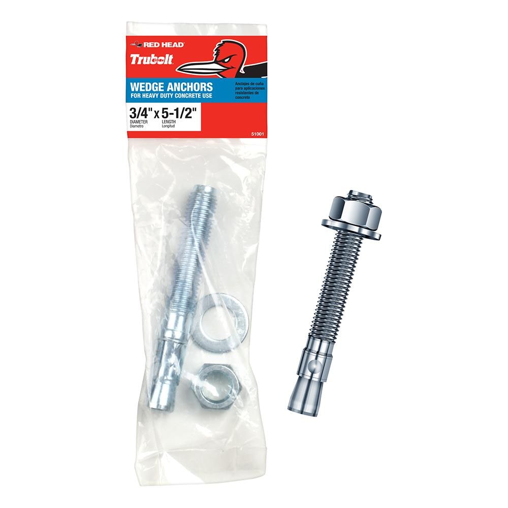 Red Head 3/4-in 5-1/2-in Concrete Wedge Anchors in the Anchors at Lowes.com