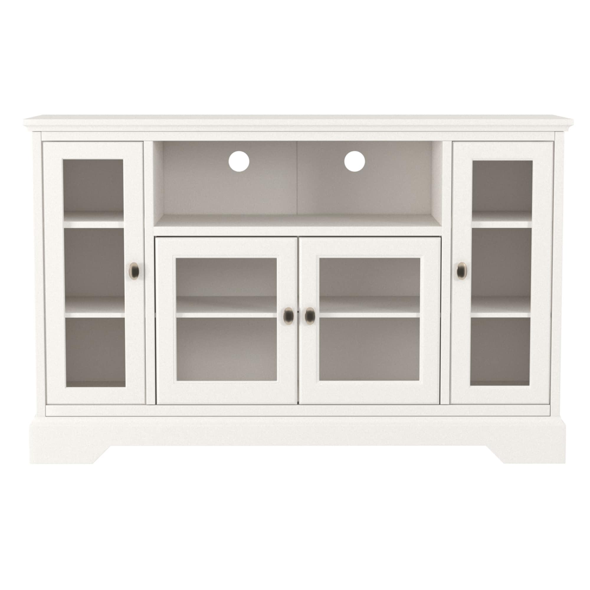 Walker Edison Transitional White Tv Cabinet (Accommodates TVs up to 60 ...