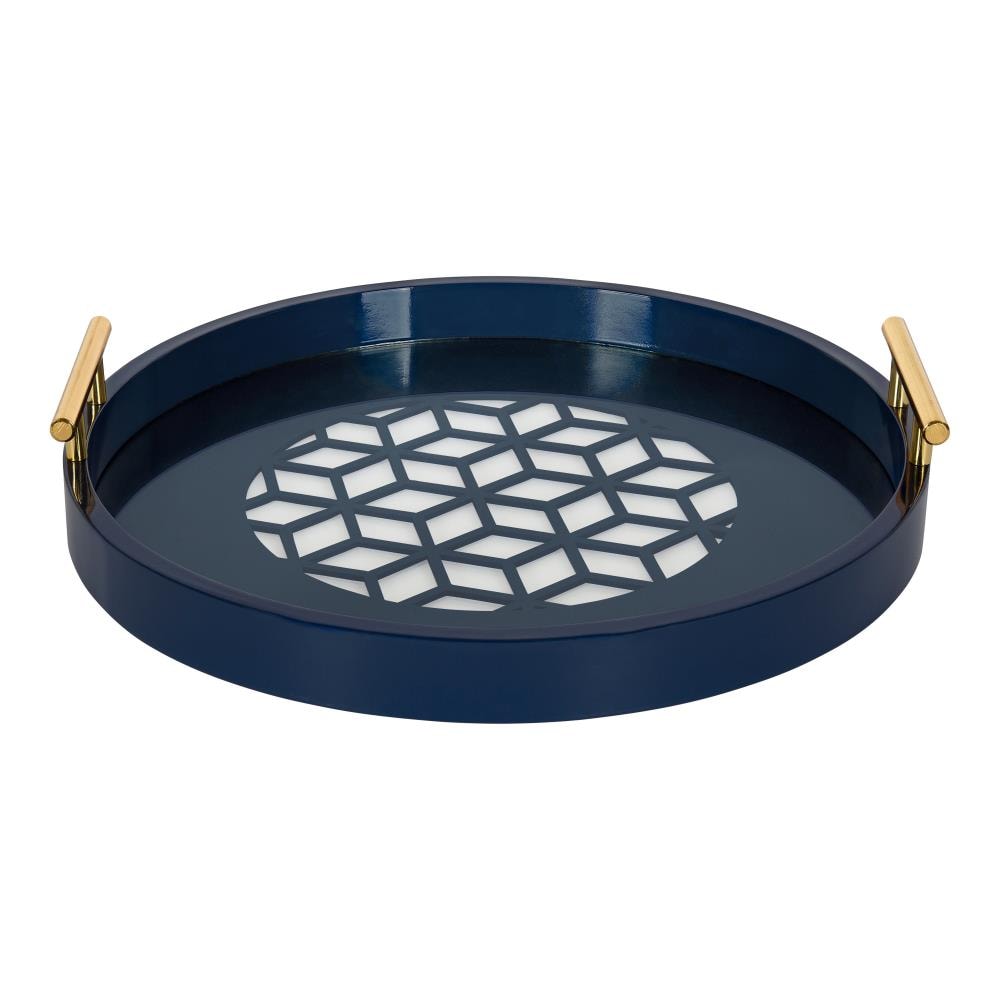 Kate and Laurel 15.5-in x 15.5-in Navy Blue Serving Tray in the Serving ...