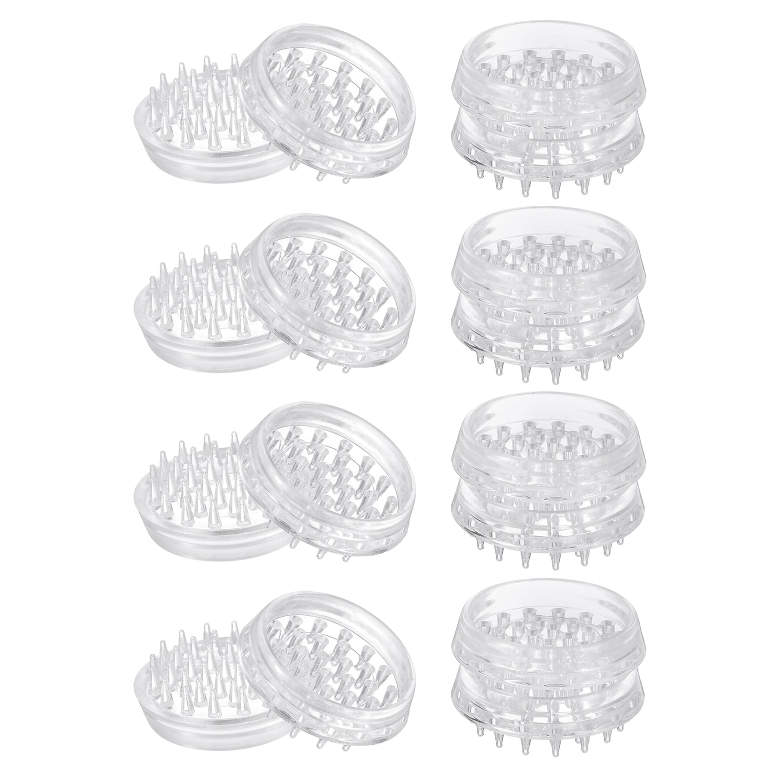 Unique Bargains 16pcs Carpet Protectors Spiked Caster Cups 1.46-Inch Round Spiked Furniture Cup Furniture Carpet Protectors for Furniture Legs Table Chair Sofa