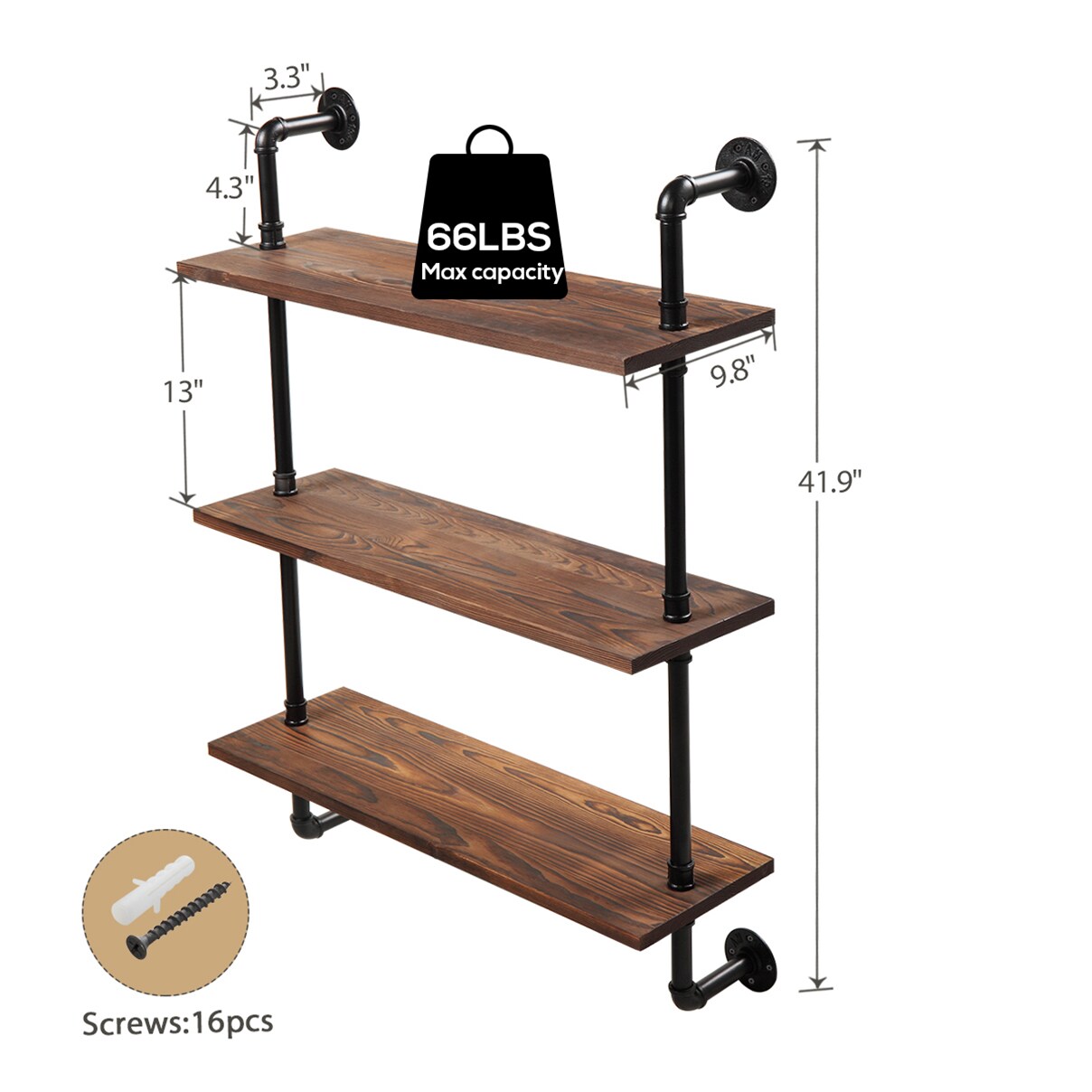 Kahomvis MIS-QPHG-038 Wall-Mounted-Shelving - View #3