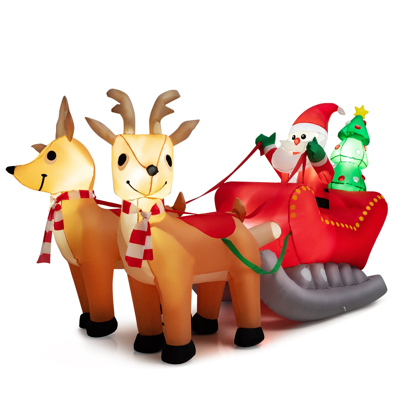 WELLFOR HYZ24104US 4.3-Feet Lighted Santa Christmas Inflatable