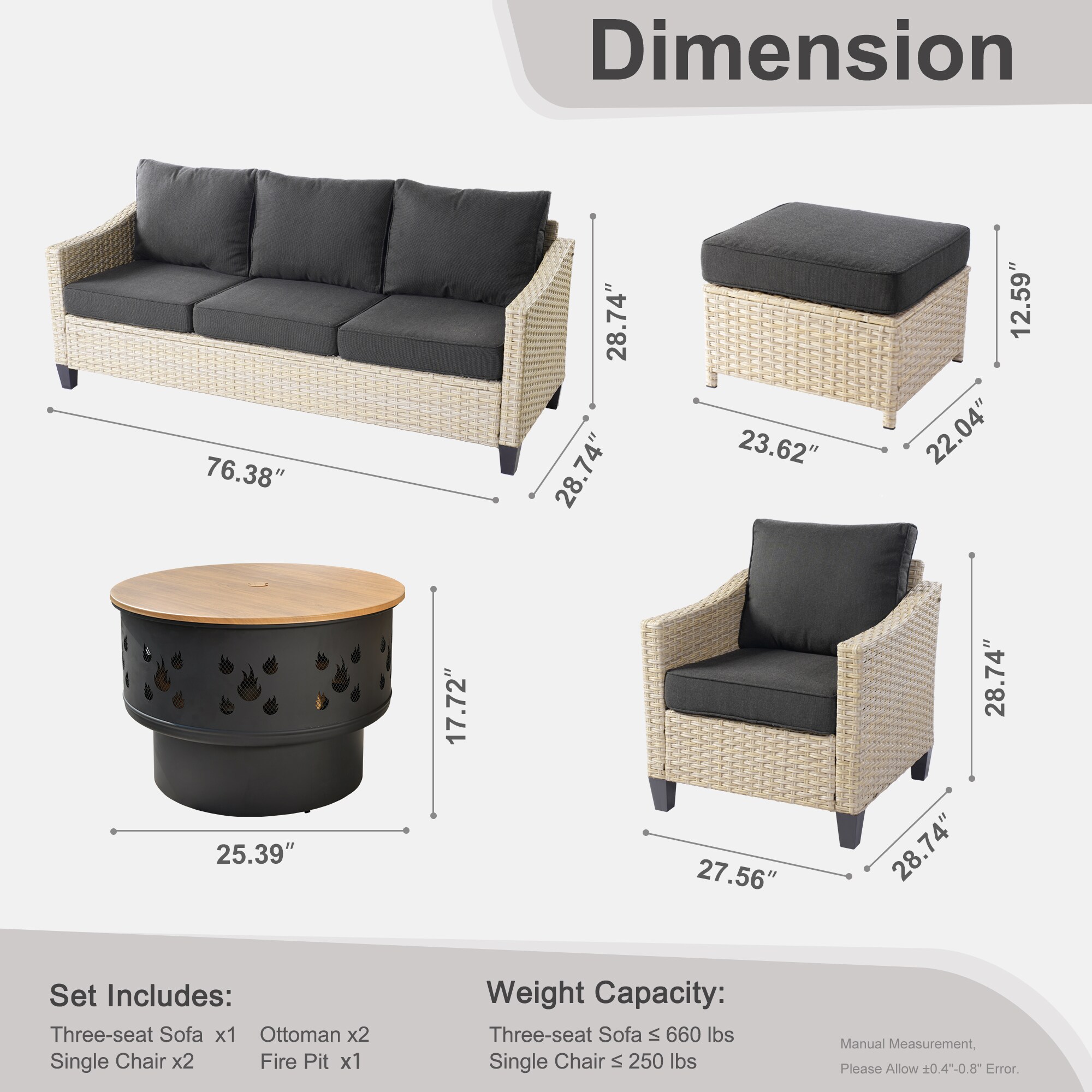weaxty HMBYM307DAR105 Patio-Conversation-Sets - View #8