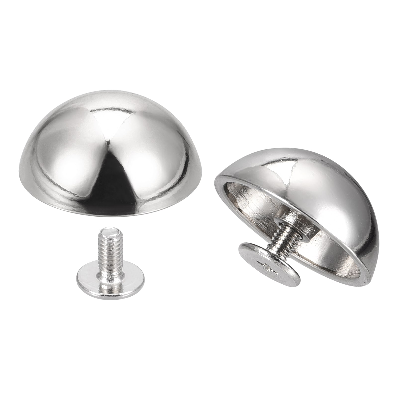 Unique Bargains 20x9mm Screw Back Rivets Hollow Round Head Leather Studs Spike Silver Tone 10 Sets #S25112000UX3382