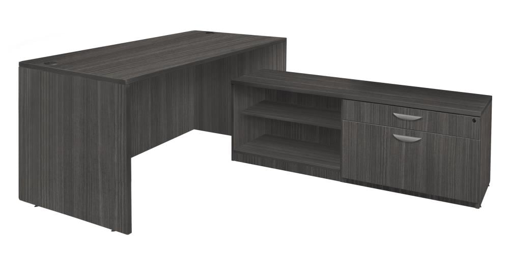 Regency LLDSLC7135AG Legacy 80-in Gray Modern/Contemporary L-shaped Desk