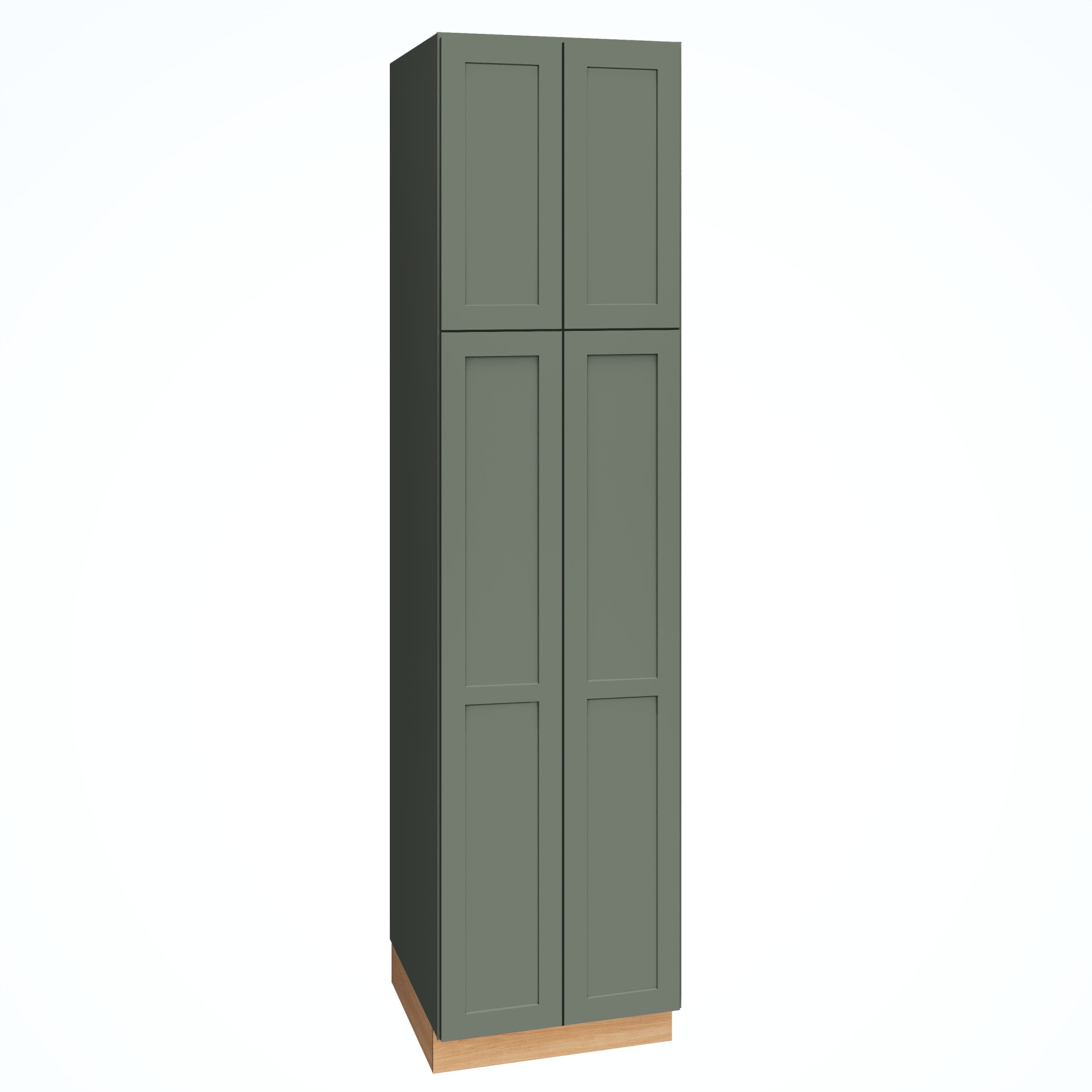 Diamond Express Jamestown 24-in W x 93-in H x 24-in D Retreat Green Painted Pantry Fully Assembled Plywood Cabinet Recessed Panel Shaker