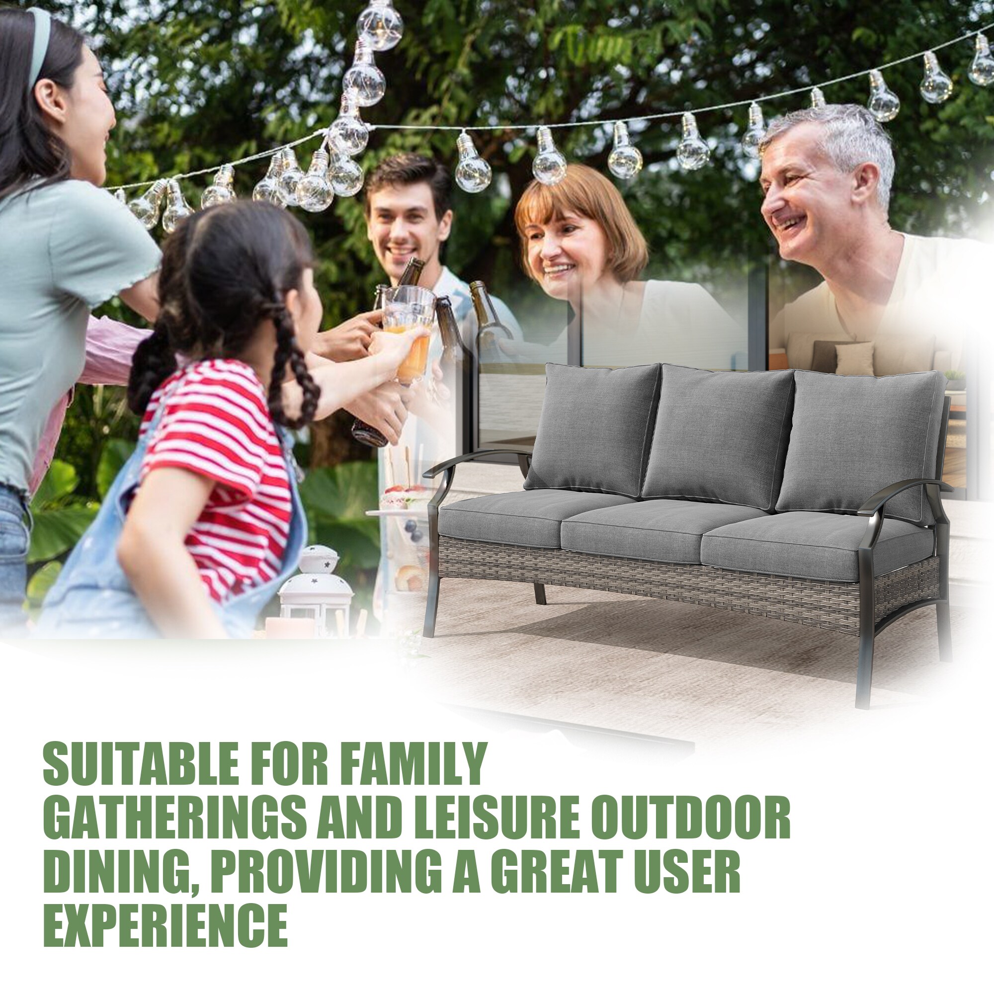 Dreamsidea OD1001-SF-GRA Patio-Sofas-Daybeds - View #7