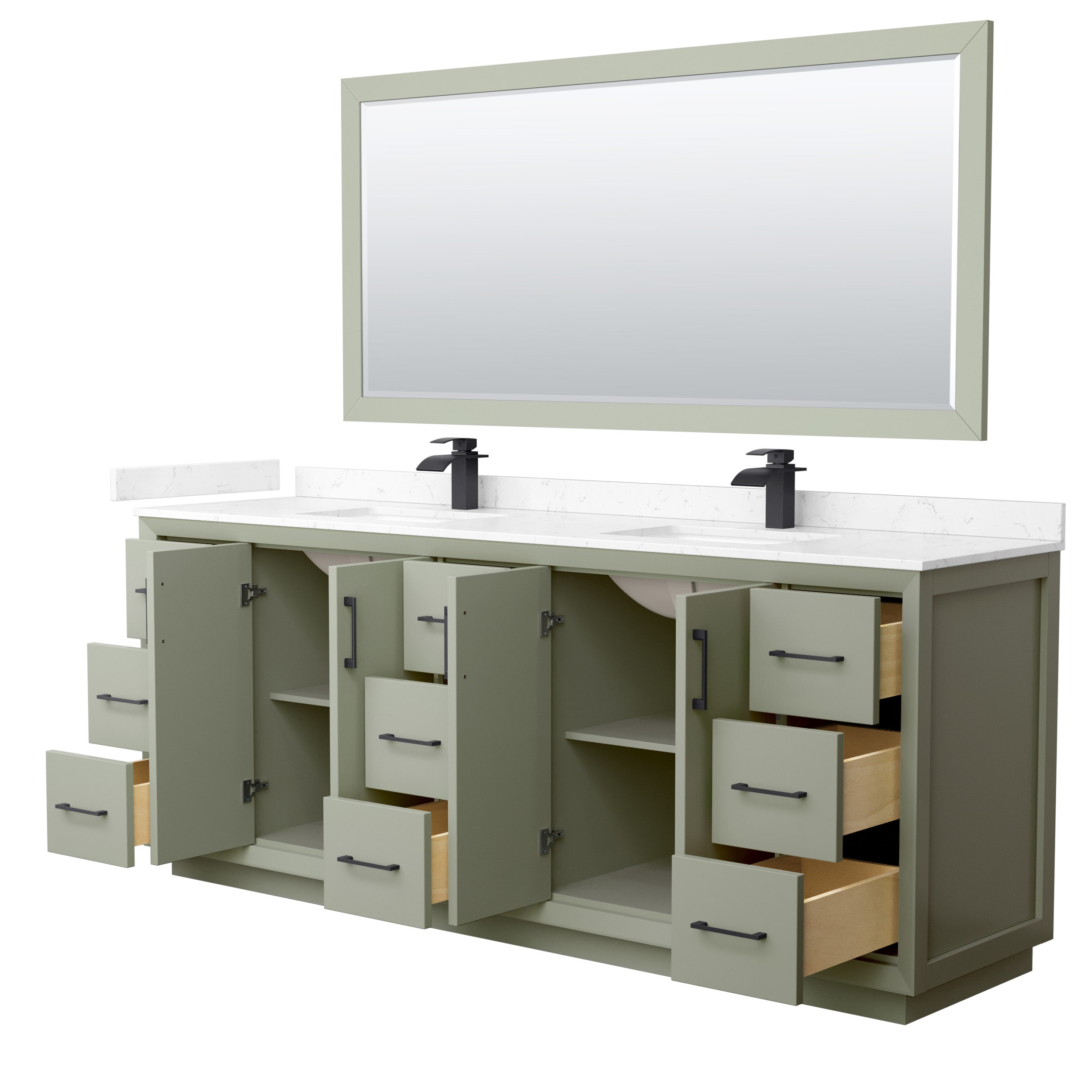 Wyndham Collection WCF414184DLBC2UNSM70 Bath-Vanity-Combo - View #2