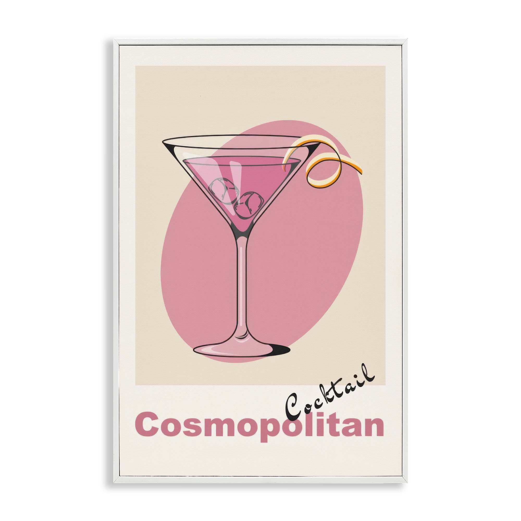 Stupell Industries BT-683-WFR-20X30 Vintage Cosmo Cocktail Framed Giclee design by LSR Design Studio