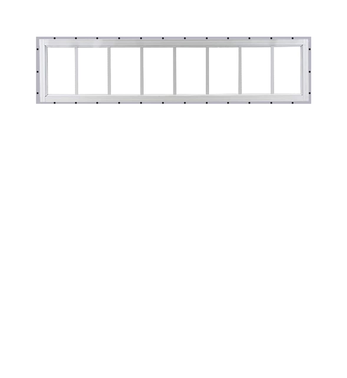 Shed Windows and More 1060WJ Fixed Transom 10 in x 60 in White Aluminum Window (J-Channel Mount) Fixed Window Tempered Glass