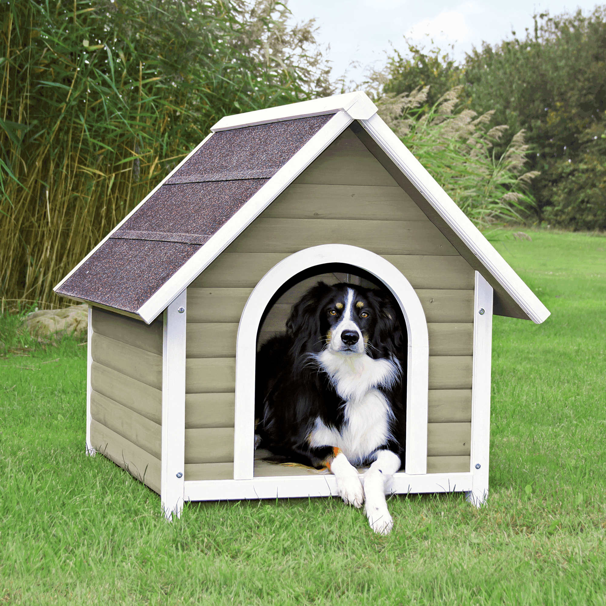 Trixie Pet Products Wood Outdoor Medium Dog House in the Pet Houses ...