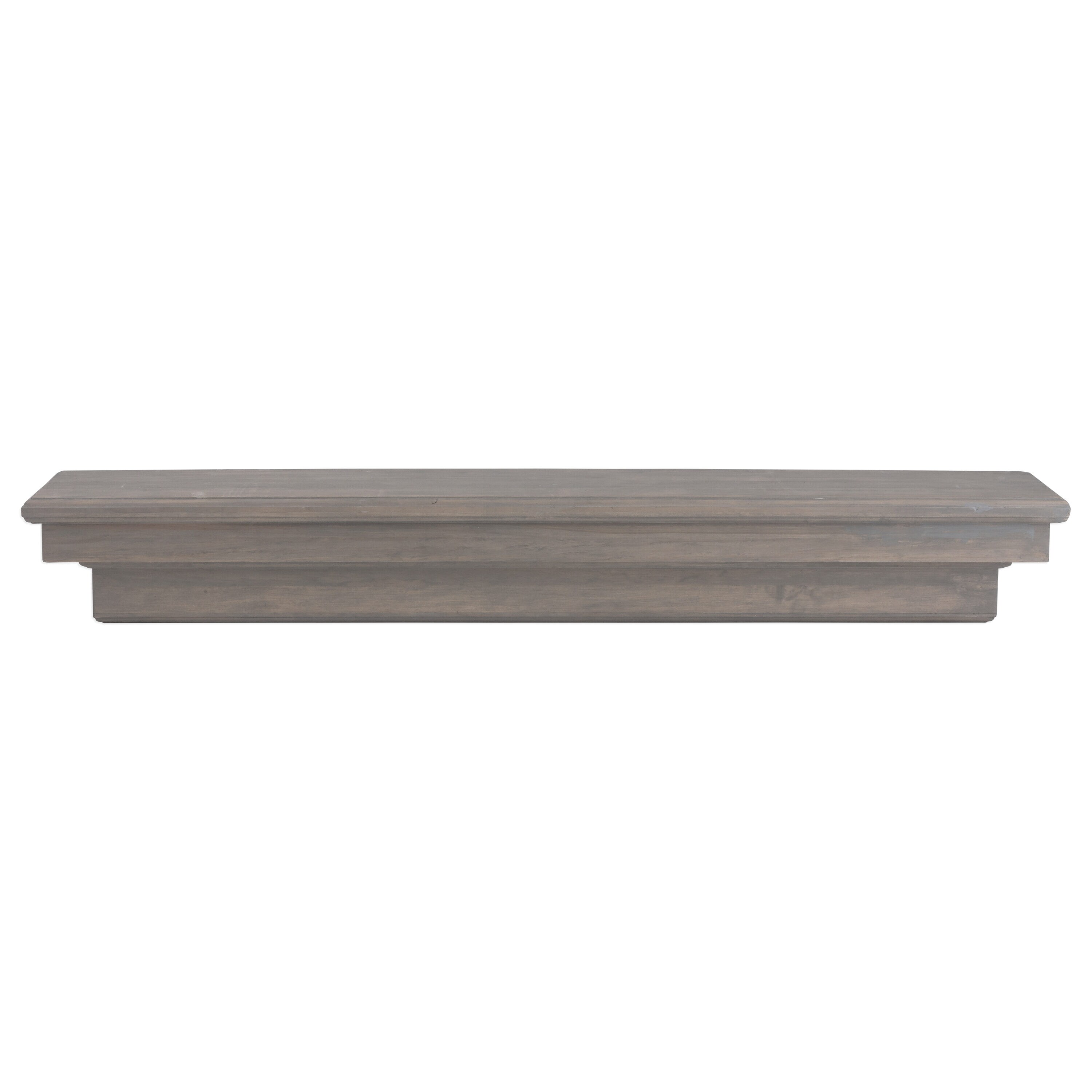 Dogberry M-FCOR-7277-GASH 72-in W x 8.25-in H x 9.75-in D Ash Gray Poplar Hollow Modern Fireplace Mantel