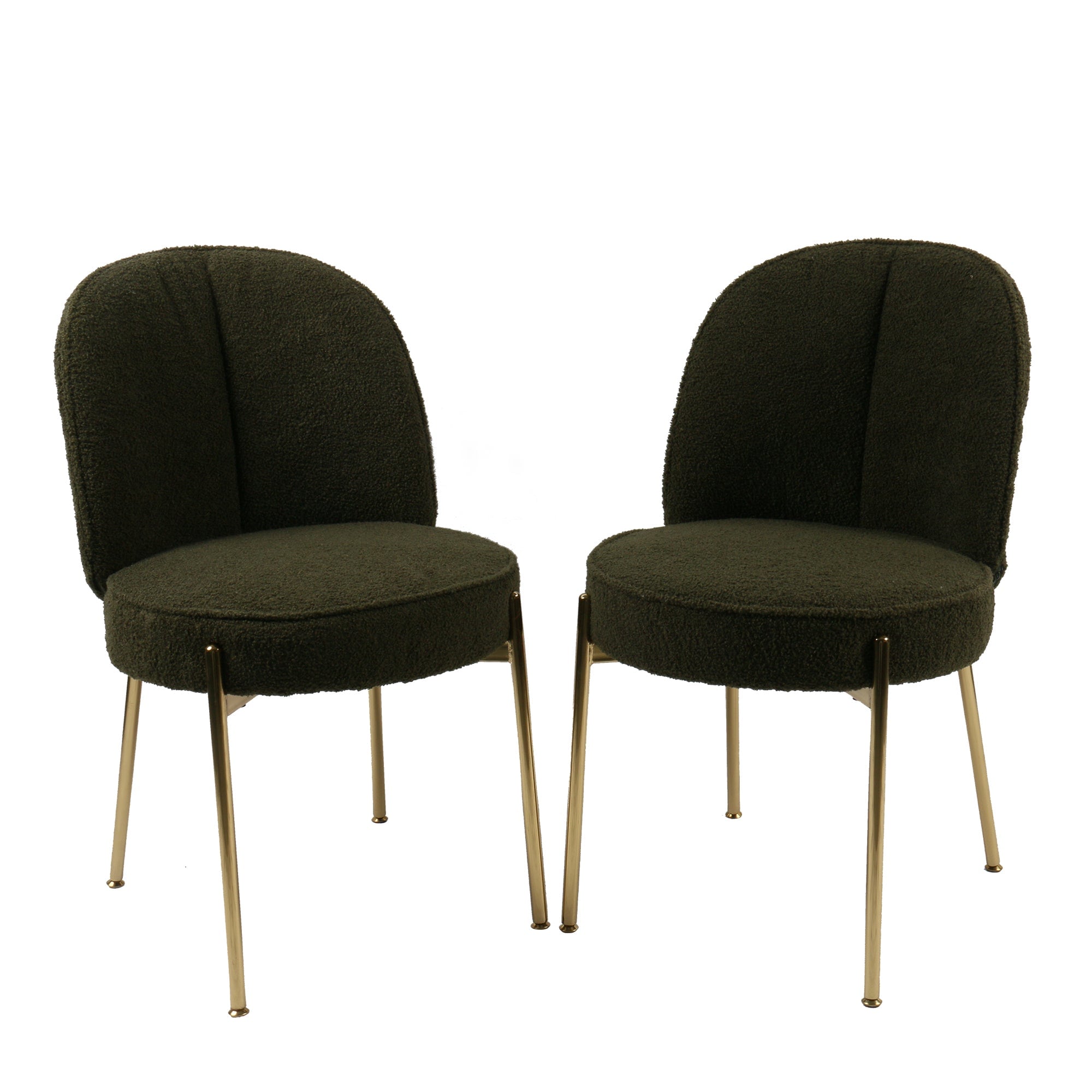 Boyel Living BL-DMTEDDY05 Teddy Fabric Dinning Chair in Army Green with Adjustable Foot Nails (Set of 2)