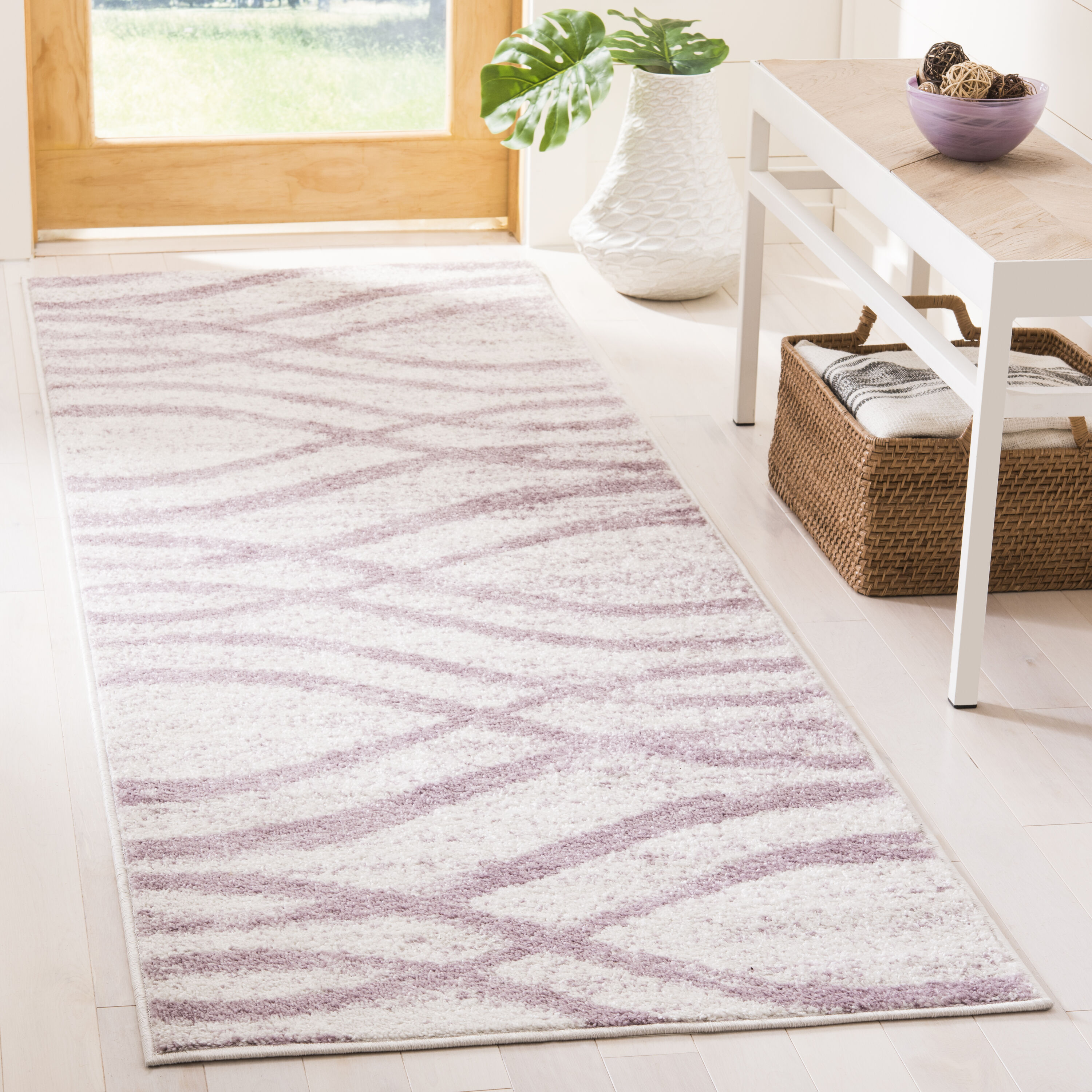 Indoor DoorMat Raspberry Shades - Colorful Sisal Rug